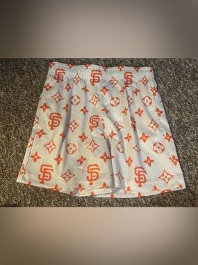 Bravest Studios Men’s San Fransisco Giants Mesh Drawstring Shorts Size Small New